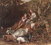 paulus potter Landscape with Shepherdess and Shepherd Playing Flute Sweden oil painting artist